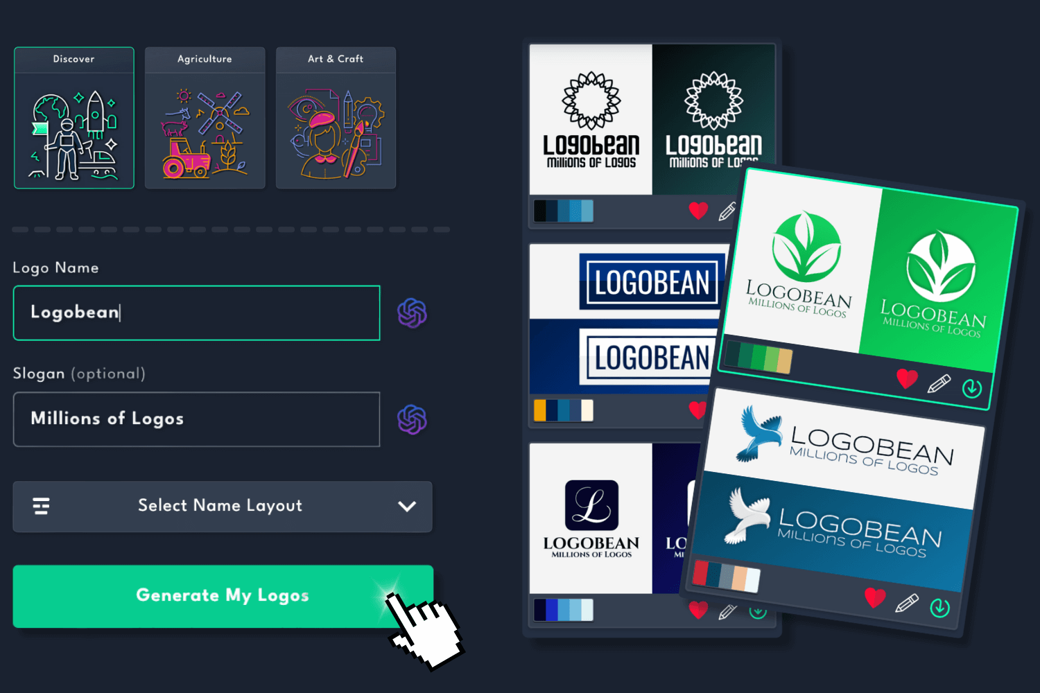 Logobean logo maker get started