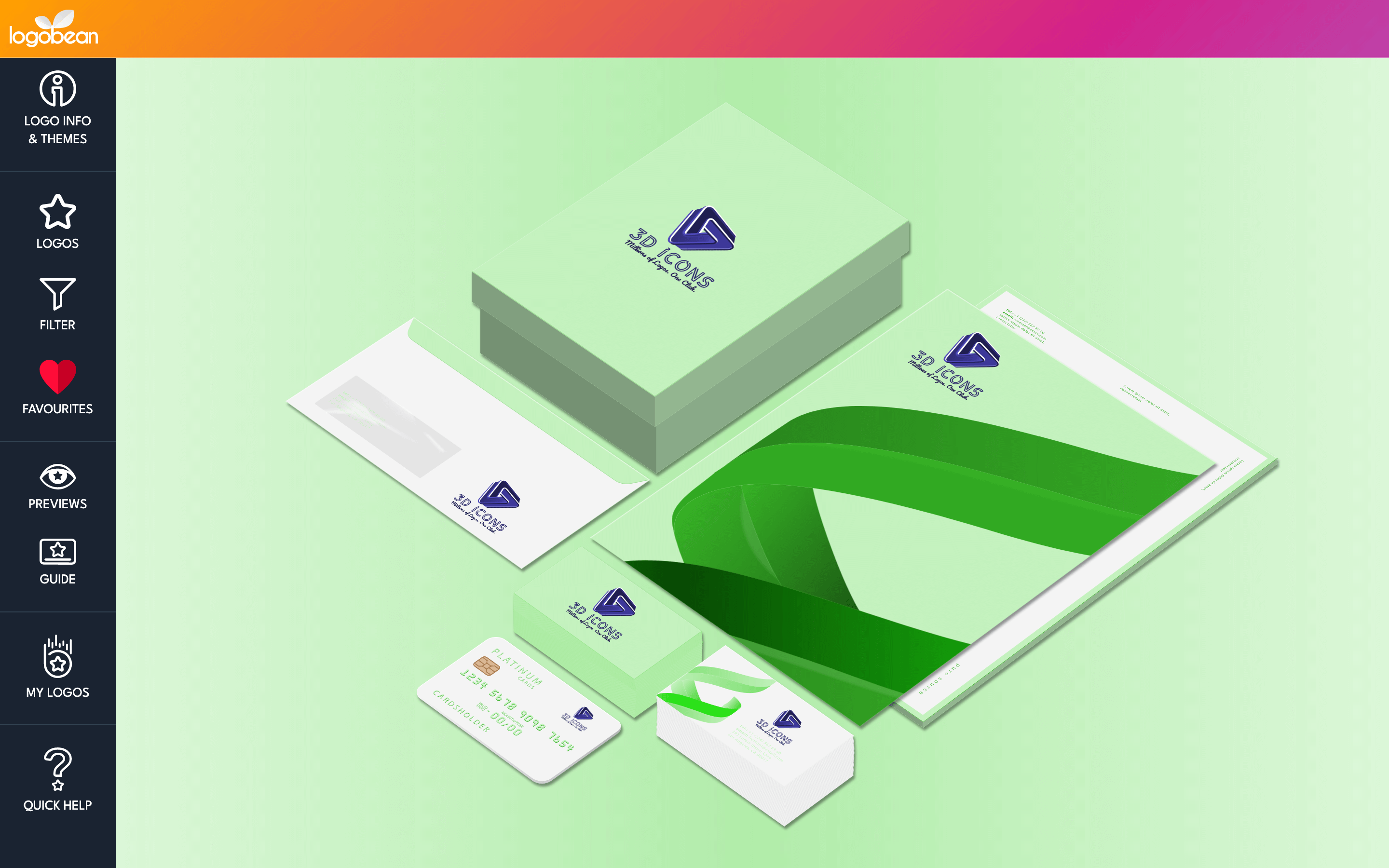 3D logo mockup logobean preview 2