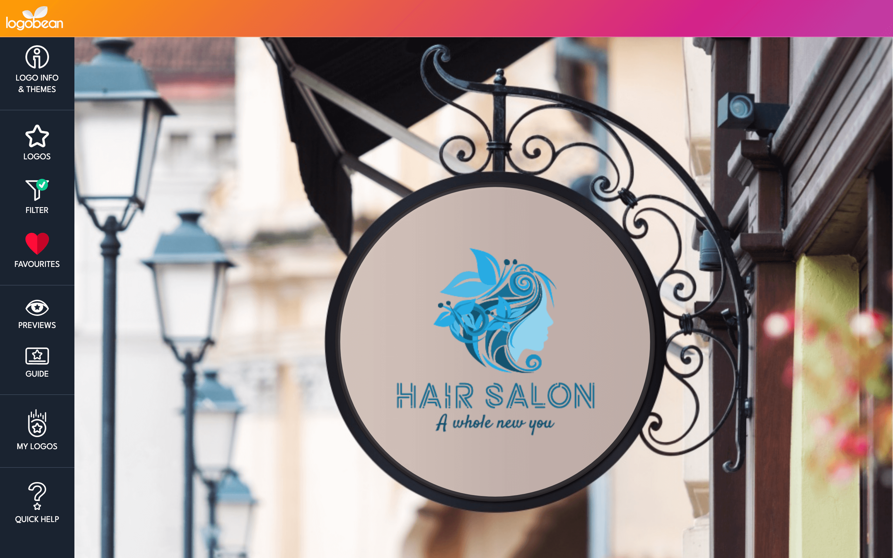 Hair Salon logo mockup logobean preview 2